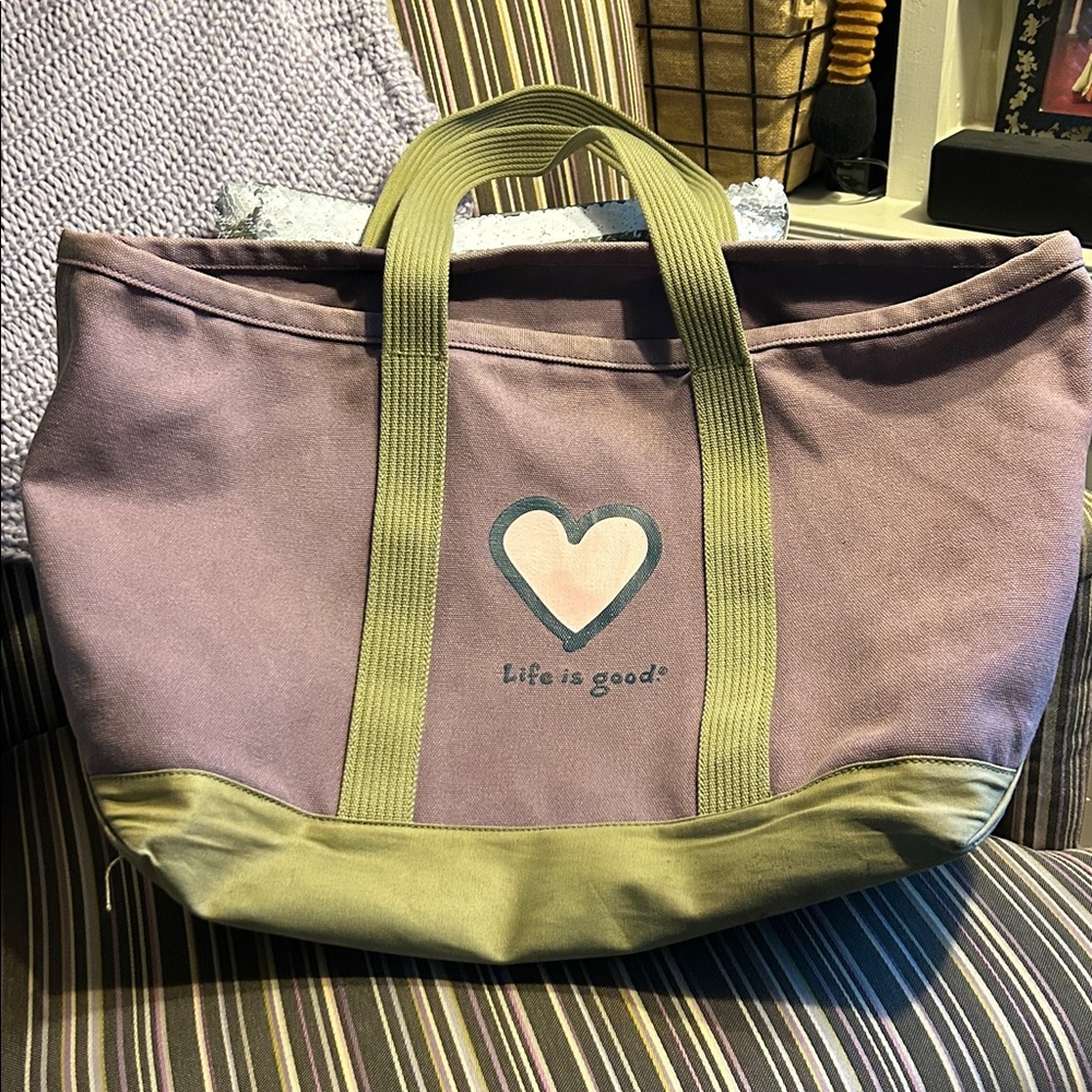 Vintage Life is Good canvas tote